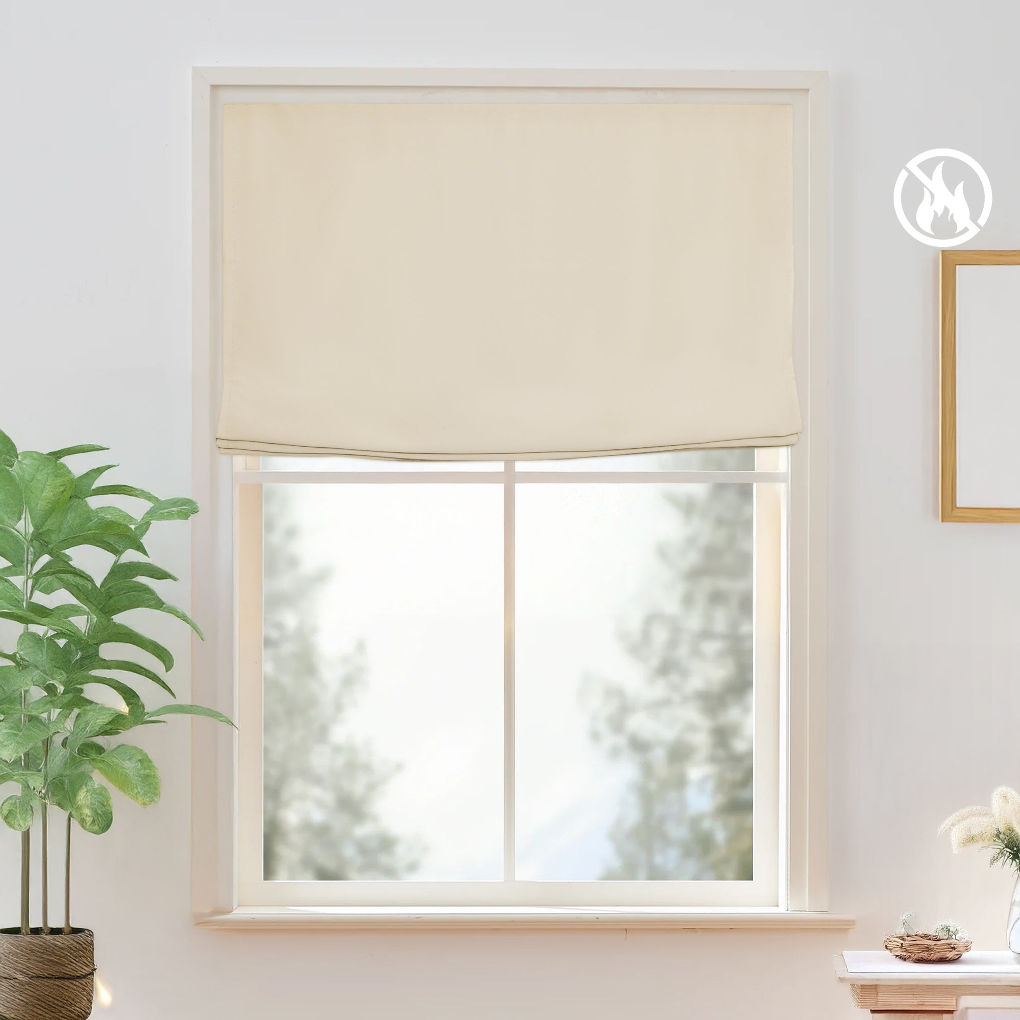 Cove Cotton Plain Fold Roman Shades & Blinds | Neutral Curtains