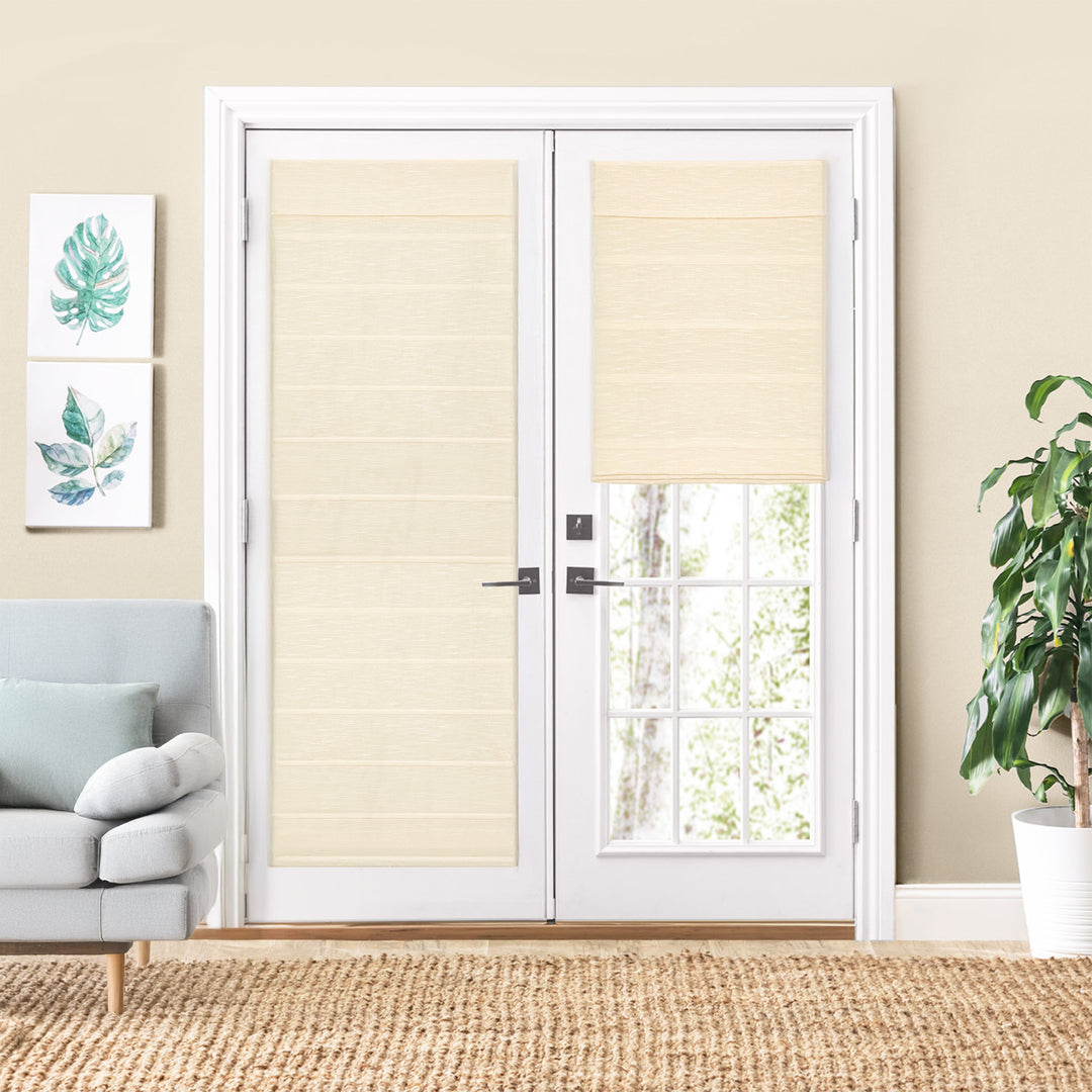 Jenna Linen Roman Shades & Blinds for French Door