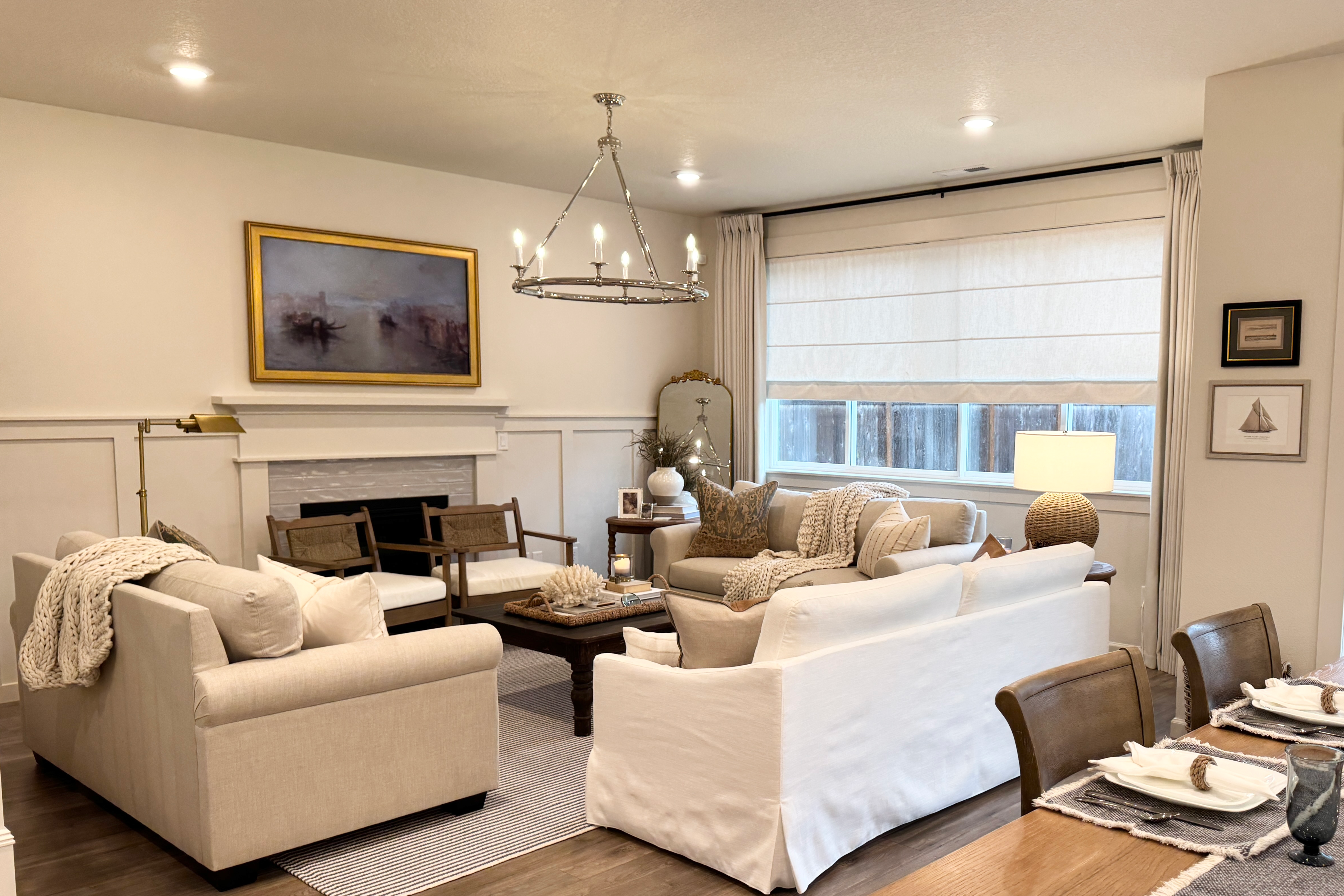 Roman Shades with Trim Border