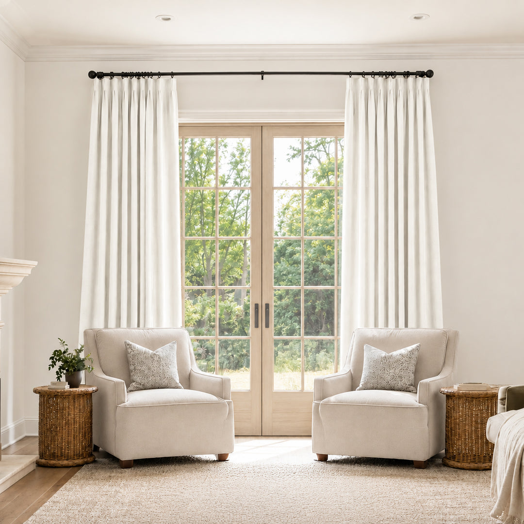 Bella Cotton Blend Curtains & Drapes Pleated