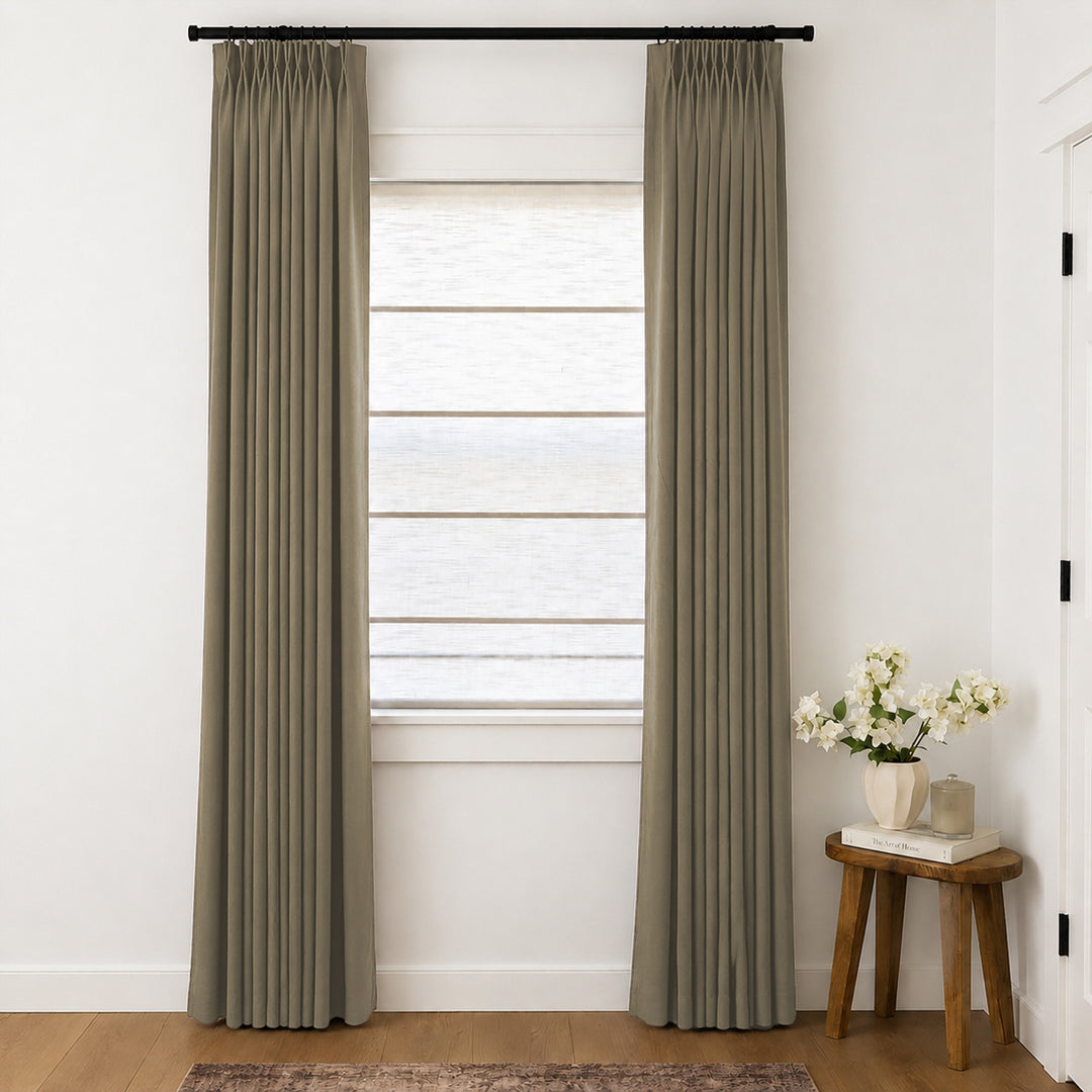 Lily Linen Curtains & Drapes Pleated