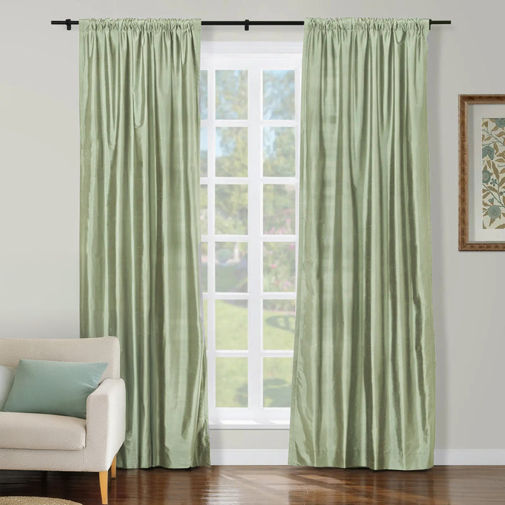Mona Luxurious Silk Curtains & Drapes Soft Top