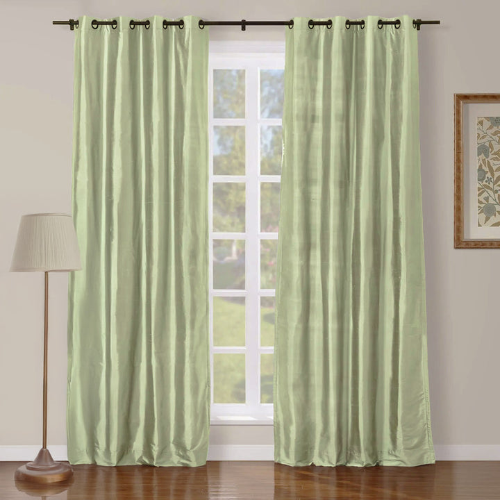 Mona Luxurious Silk Curtains & Drapes Grommet