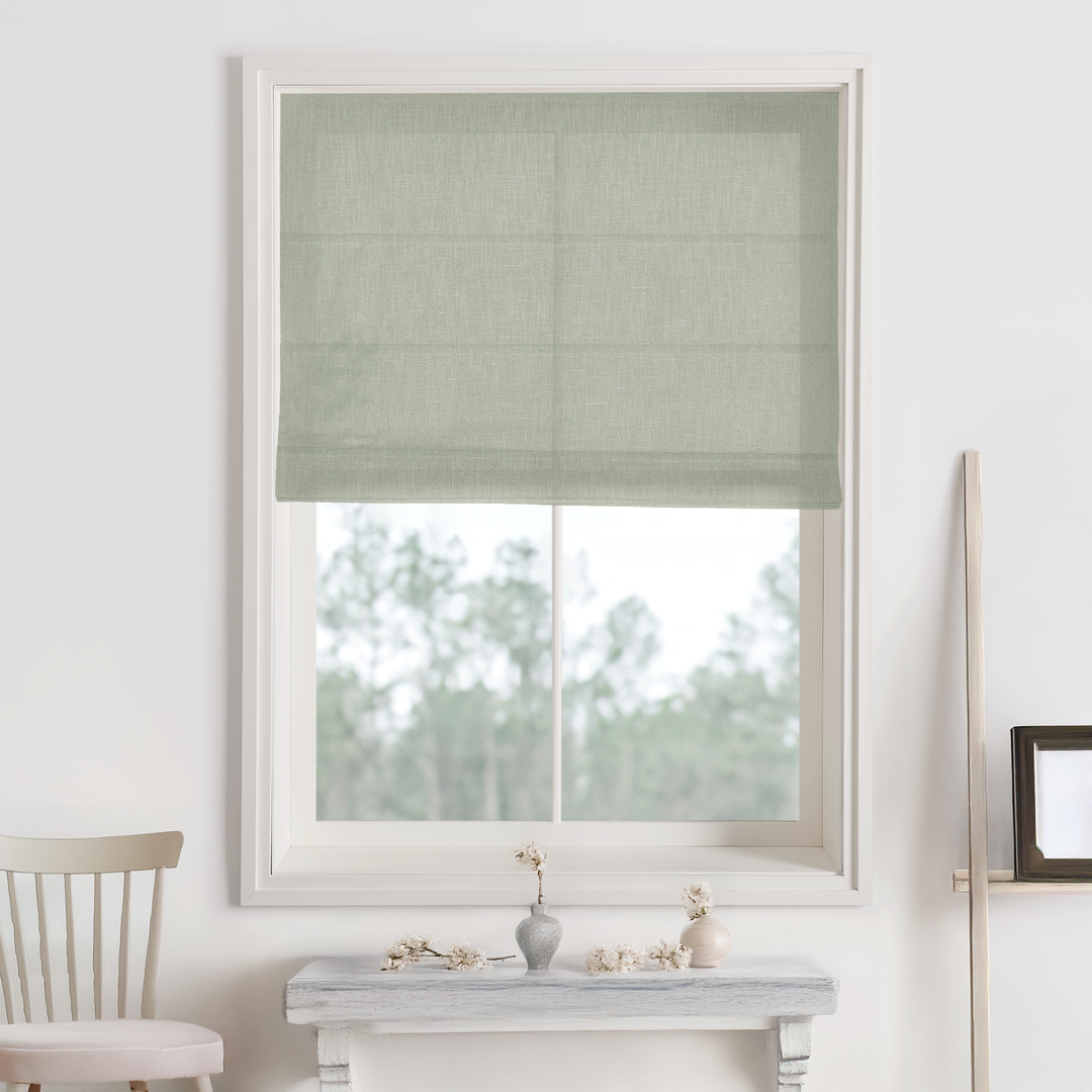 Bella Cotton No-Drill Roman Shades & Blinds | Fold