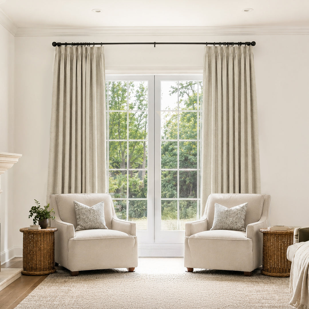 Bella Cotton Blend Curtains & Drapes Pleated