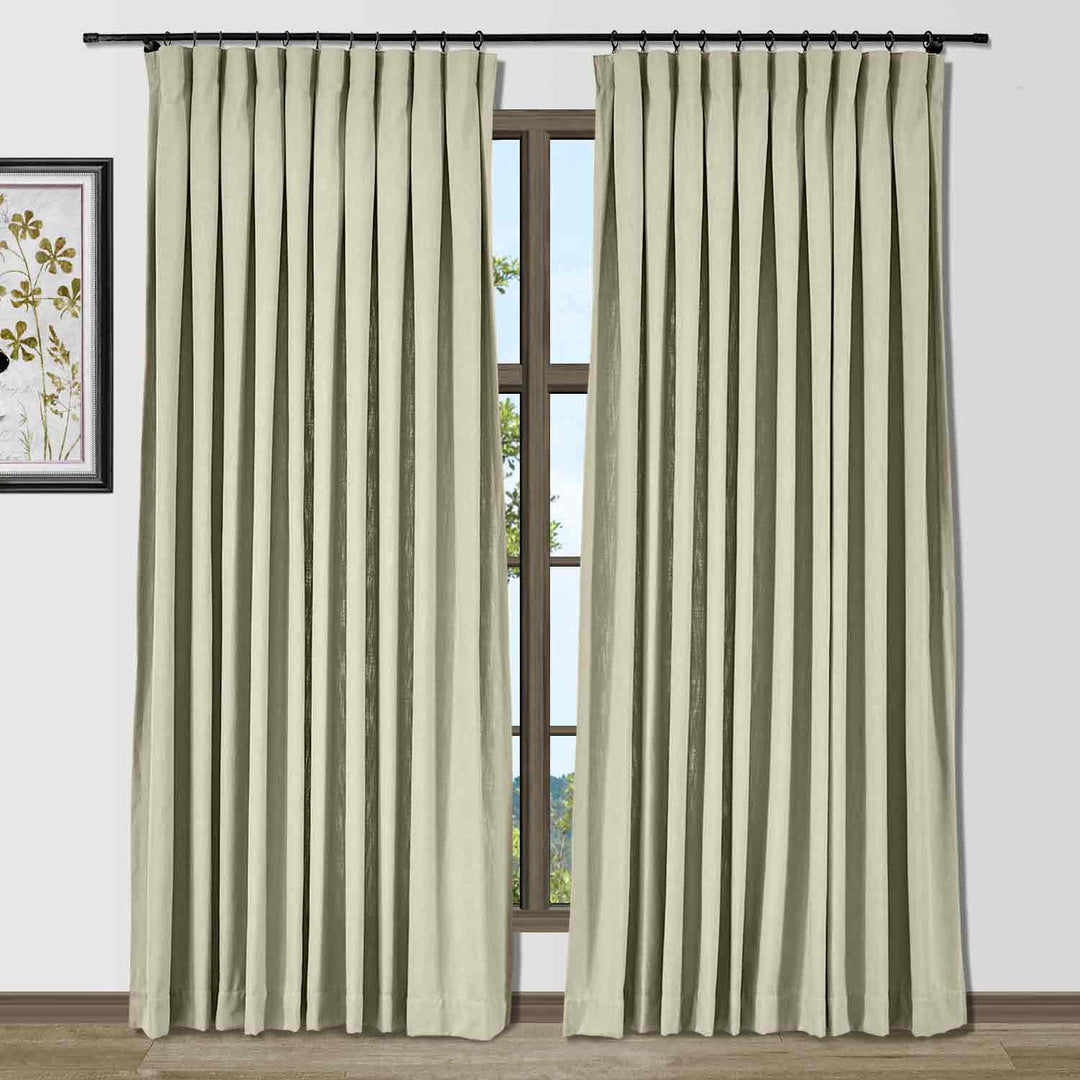 Bella Cotton Blend Curtains & Drapes Pleated