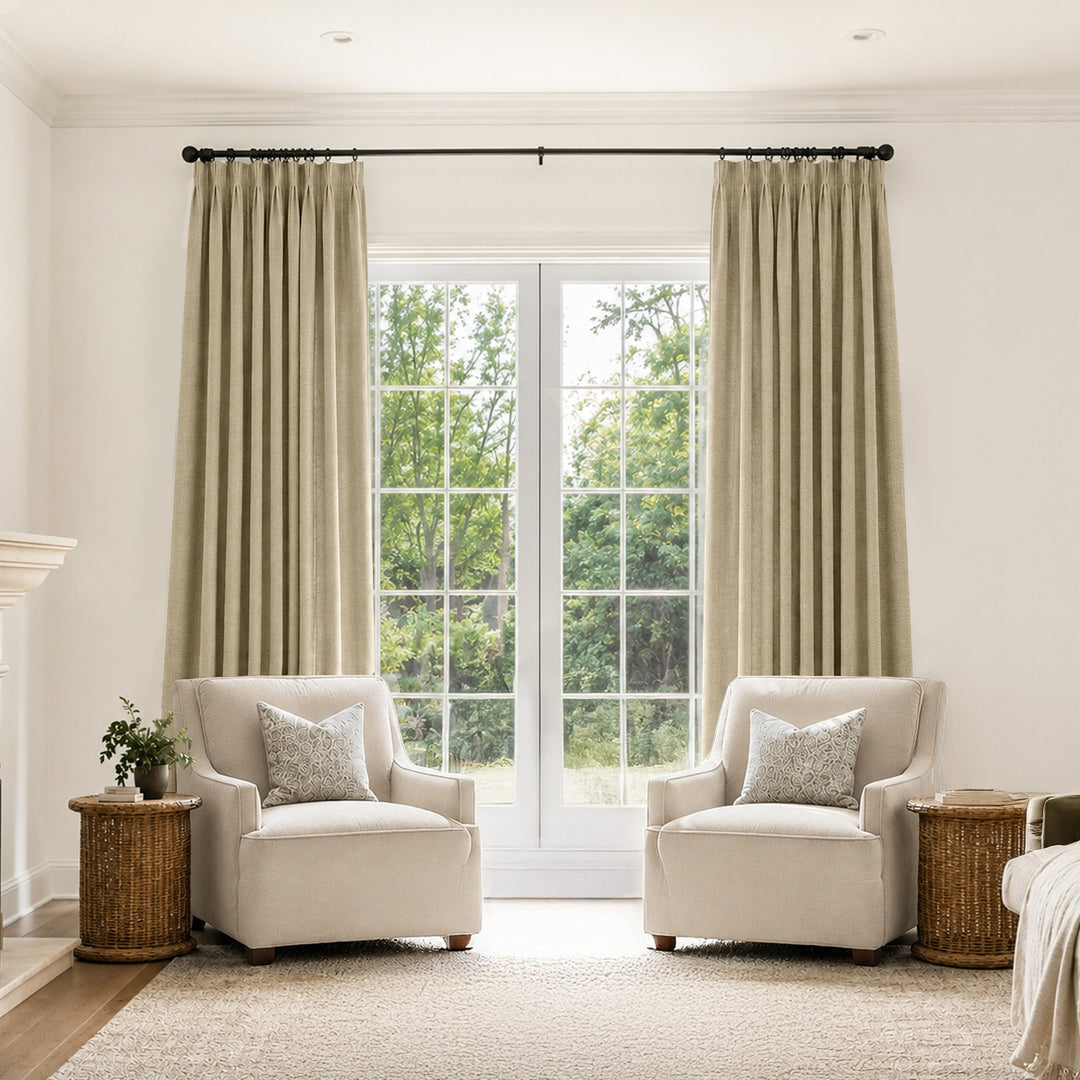 Bella Cotton Blend Curtains & Drapes Pleated