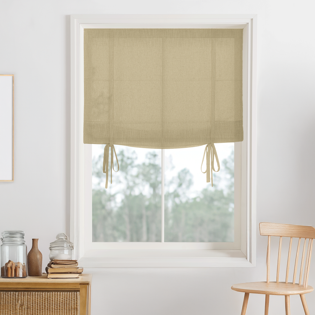Bella Cotton Blackout Roman Shades & Blinds | Tie