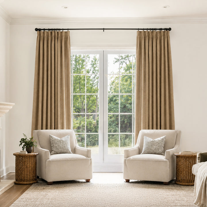 Bella Cotton Blend Curtains & Drapes Pleated