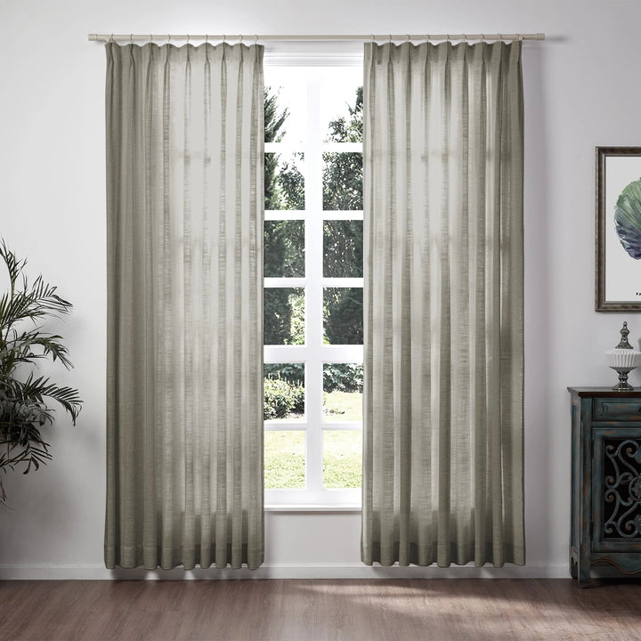 Neutraloak Lily Linen Curtains & Drapes Pleated