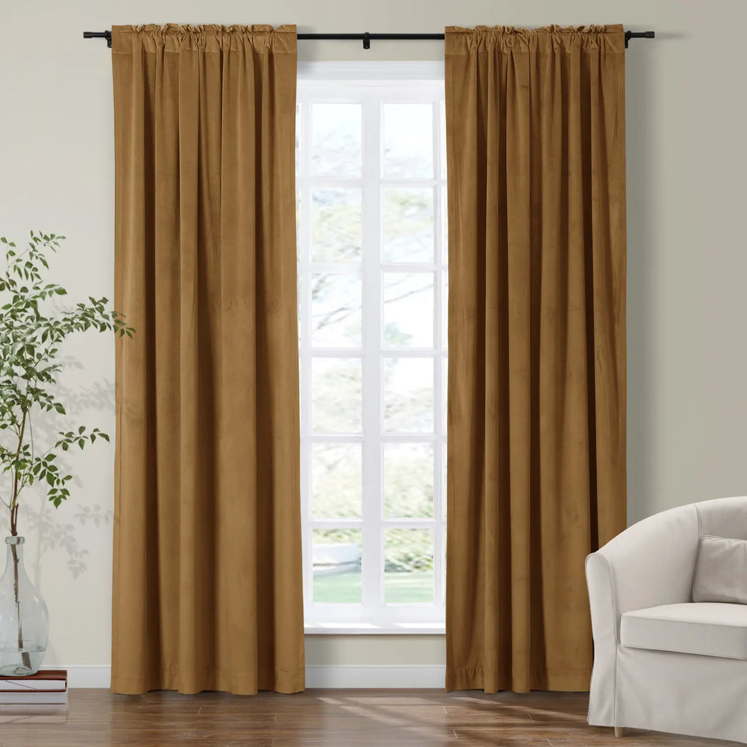 Maillard Velvet Curtains & Drapes Soft Top