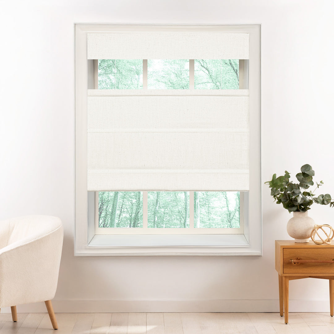 Liz Linen Herringbone Roman Shades & Blinds | Top Down Bottom Up