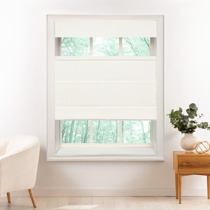 Liz Linen Herringbone Roman Shades & Blinds | Top Down Bottom Up