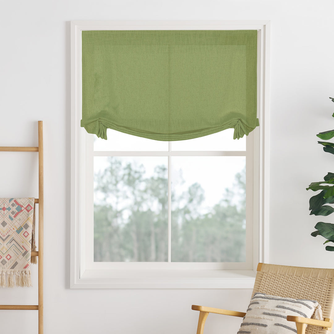 Liz Linen Herringbone Roman Shades & Blinds | Swag