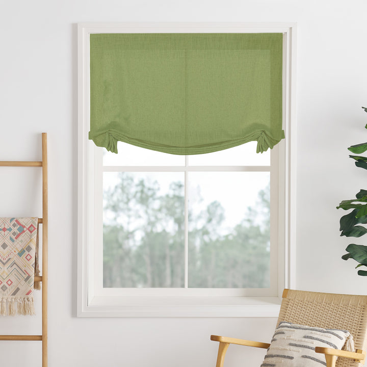 Liz Linen Herringbone Roman Shades & Blinds | Swag