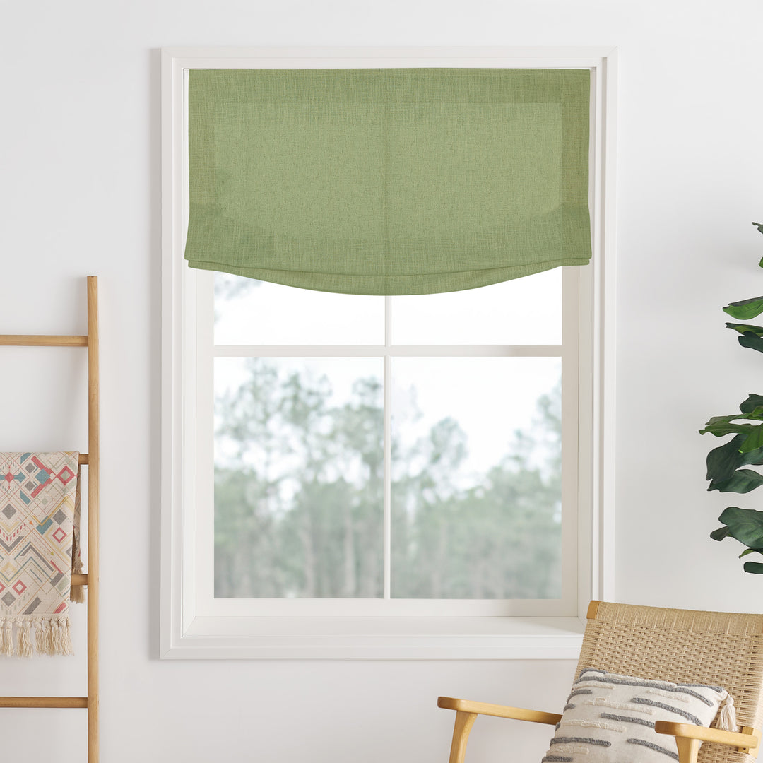 Liz Linen Herringbone Roman Shades & Blinds  | Relaxed