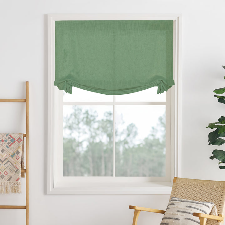 Liz Linen Herringbone Roman Shades & Blinds | Swag