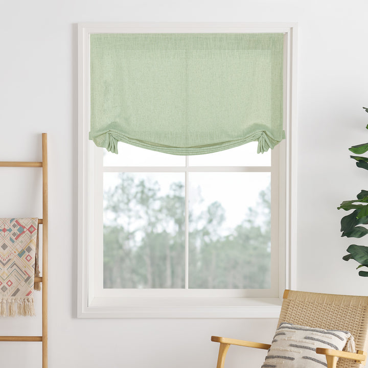 Liz Linen Herringbone Roman Shades & Blinds | Swag