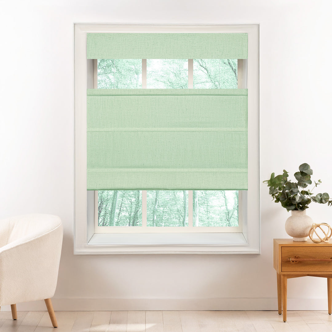 Liz Linen Herringbone Roman Shades & Blinds | Top Down Bottom Up