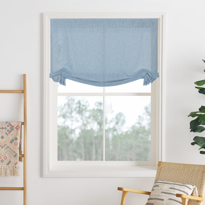 Liz Linen Herringbone Roman Shades & Blinds | Swag