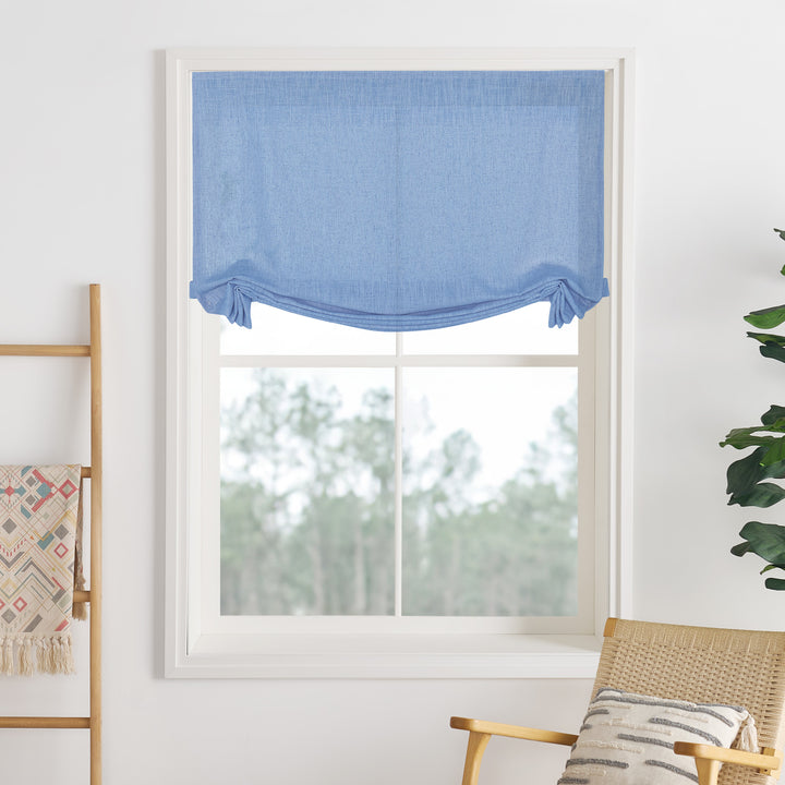 Liz Linen Herringbone Roman Shades & Blinds | Swag