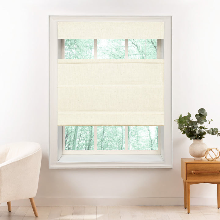 Liz Linen Herringbone Roman Shades & Blinds | Top Down Bottom Up