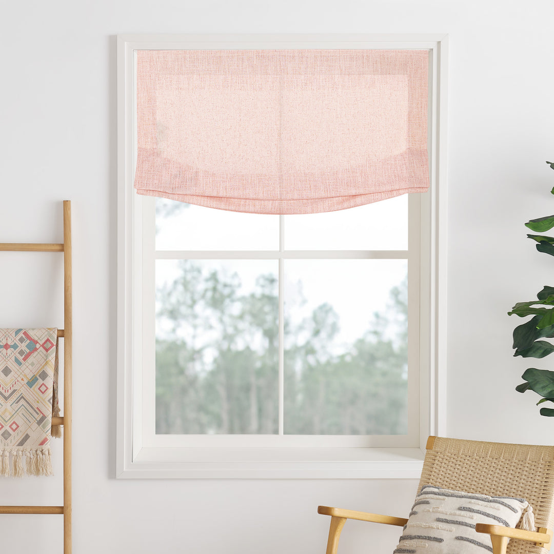 Liz Linen Herringbone No-Drill Roman Shades & Blinds | Relaxed