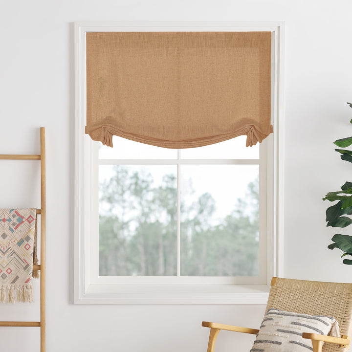 Liz Linen Herringbone Roman Shades & Blinds | Swag