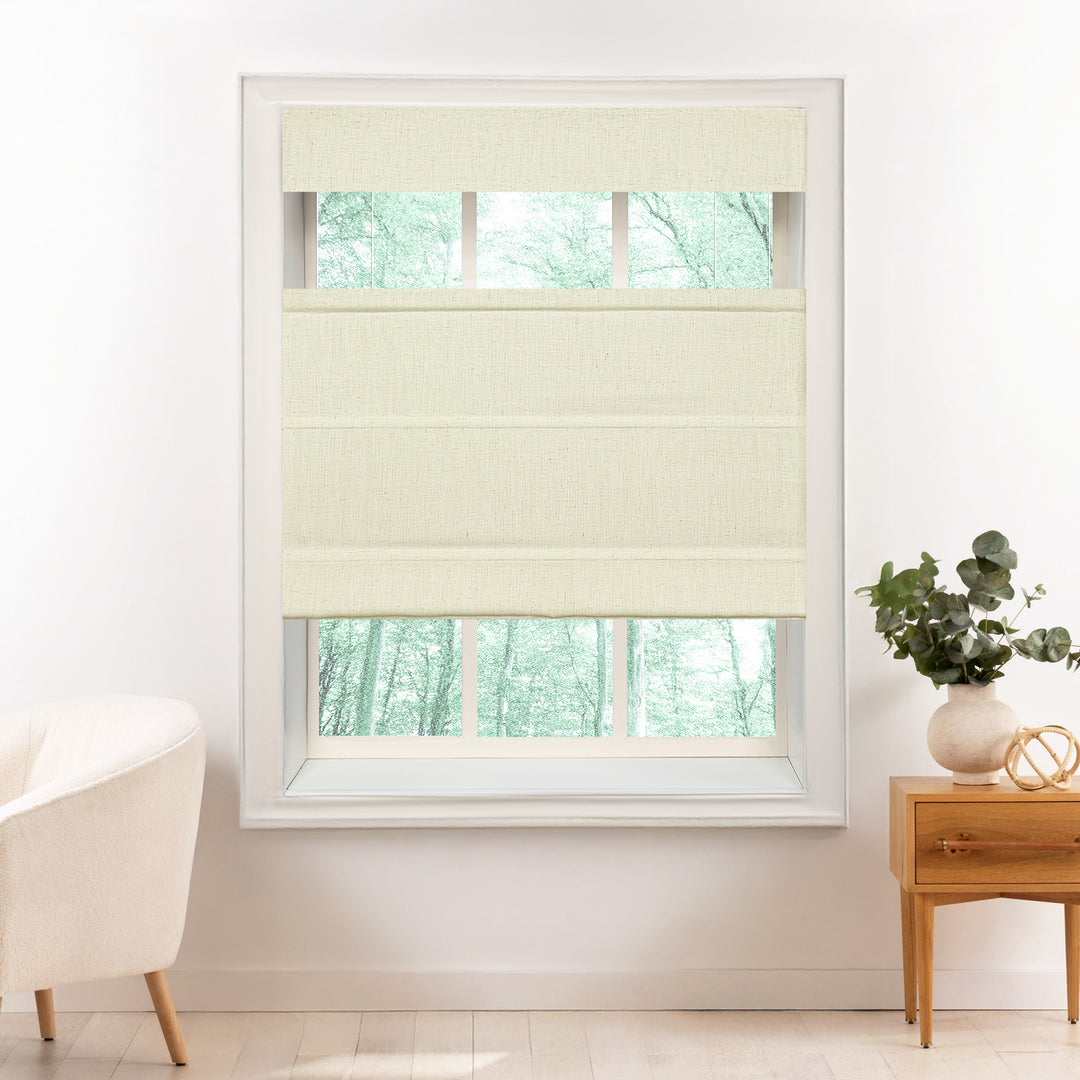Liz Linen Herringbone Roman Shades & Blinds | Top Down Bottom Up