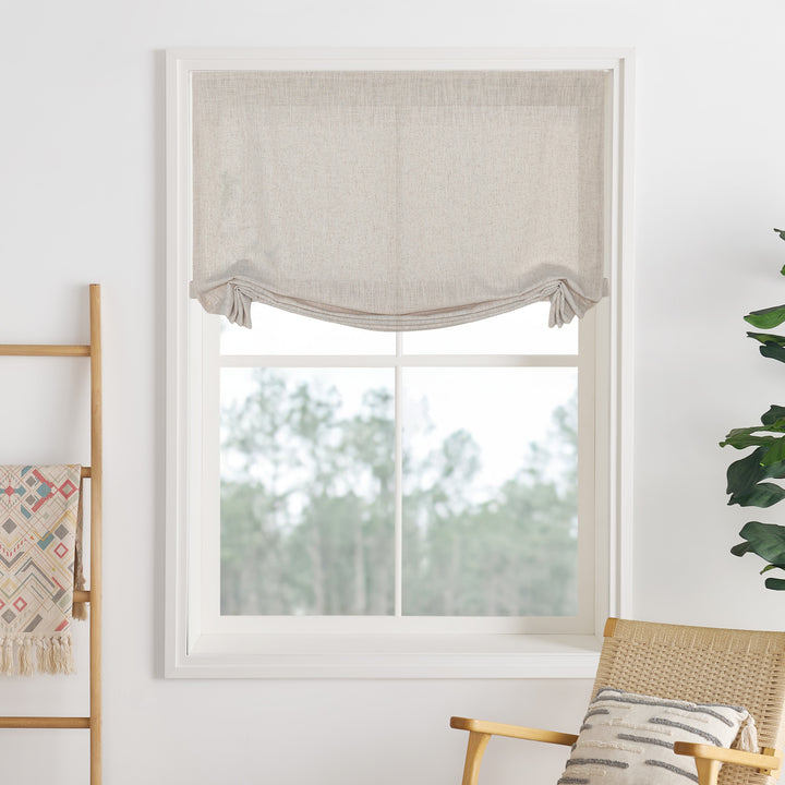 Liz Linen Herringbone Roman Shades & Blinds | Swag