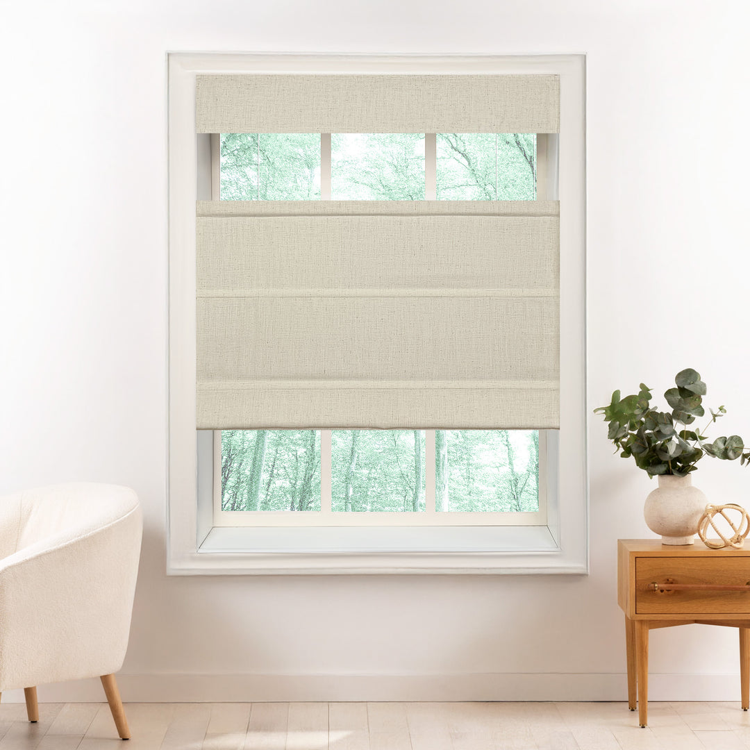 Liz Linen Herringbone Roman Shades & Blinds | Top Down Bottom Up