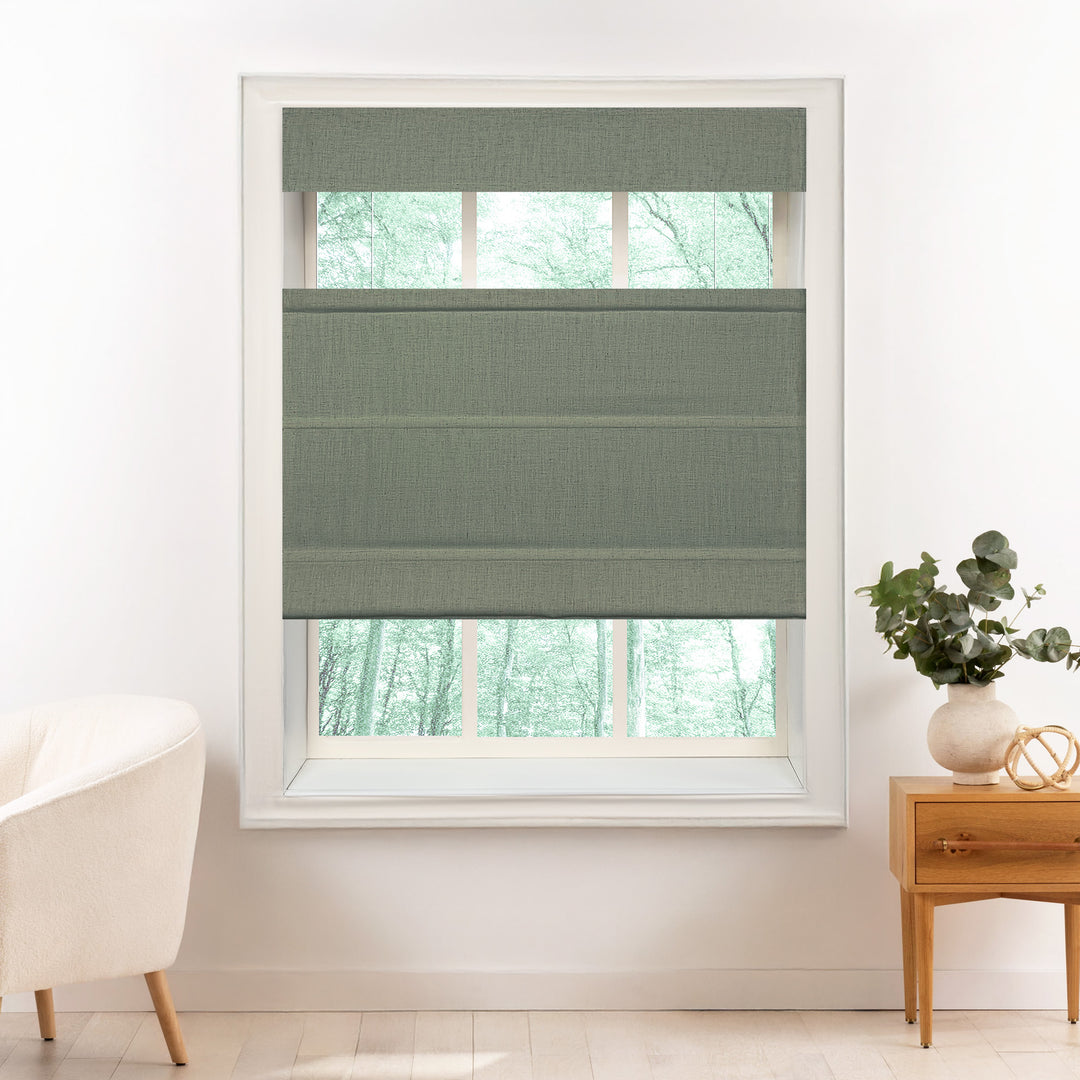 Liz Linen Herringbone Roman Shades & Blinds | Top Down Bottom Up