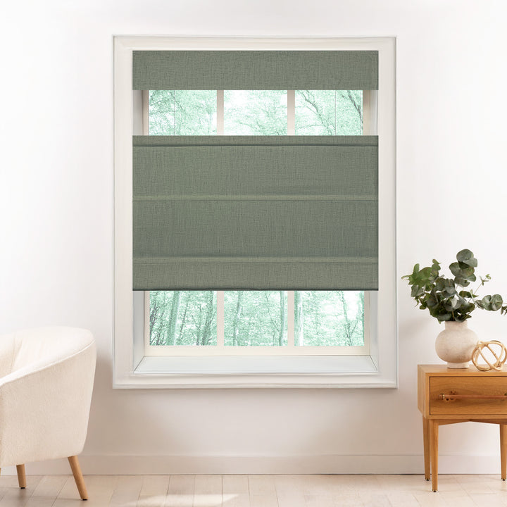 Liz Linen Herringbone Roman Shades & Blinds | Top Down Bottom Up