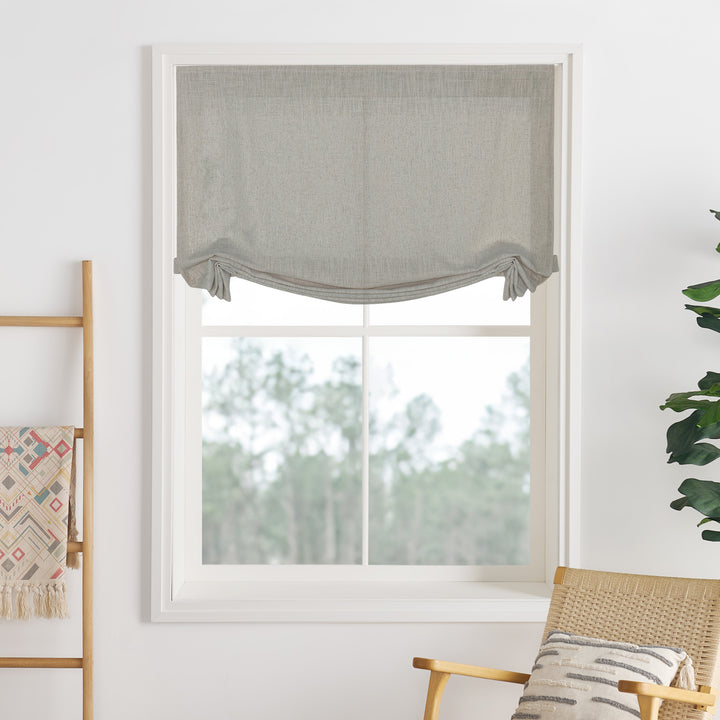 Liz Linen Herringbone Roman Shades & Blinds | Swag