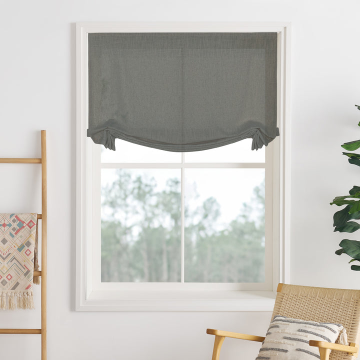 Liz Linen Herringbone Roman Shades & Blinds | Swag