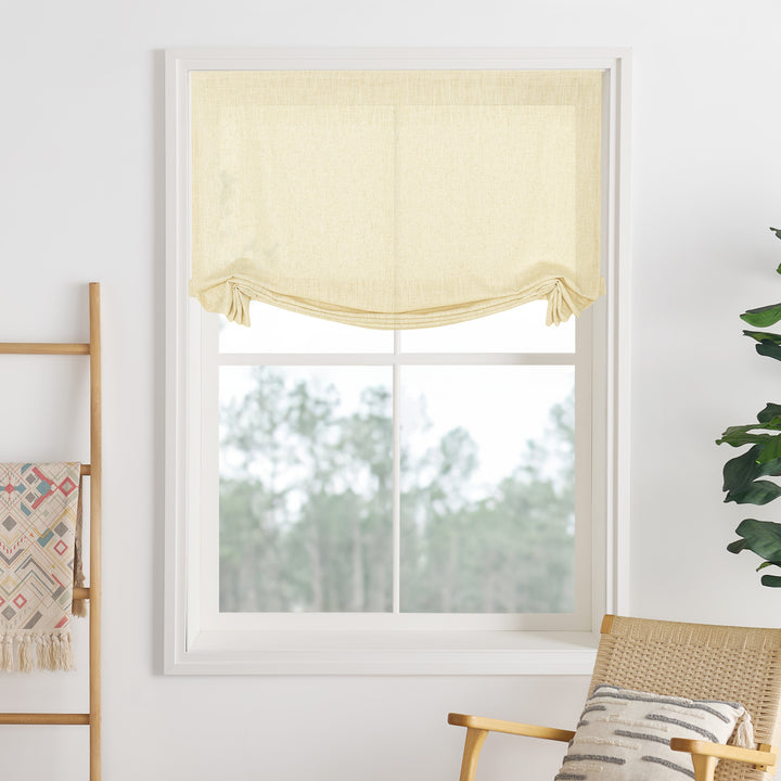 Liz Linen Herringbone Roman Shades & Blinds | Swag