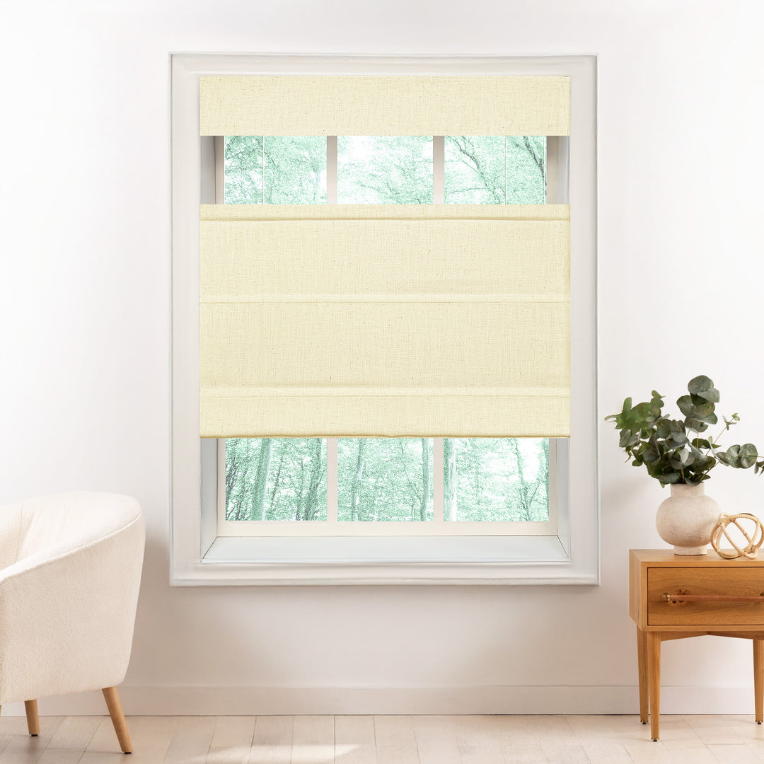 Liz Linen Herringbone Roman Shades & Blinds | Top Down Bottom Up