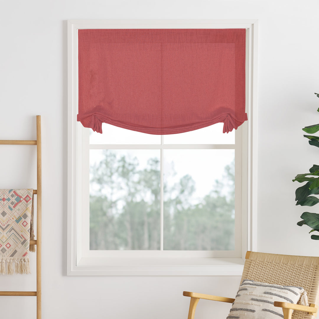 Liz Linen Herringbone Roman Shades & Blinds | Swag