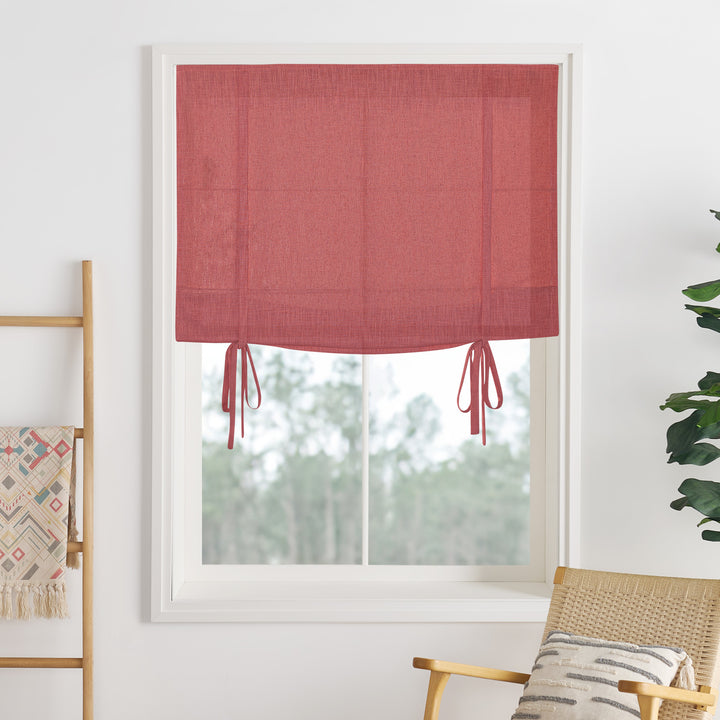 Liz Linen Herringbone Roman Shades & Blinds | Tie