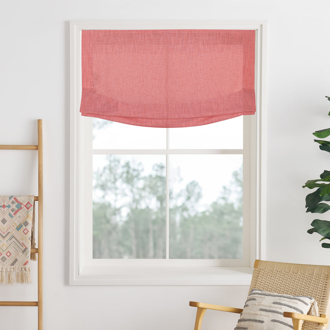 Liz Linen Herringbone No-Drill Roman Shades & Blinds | Relaxed