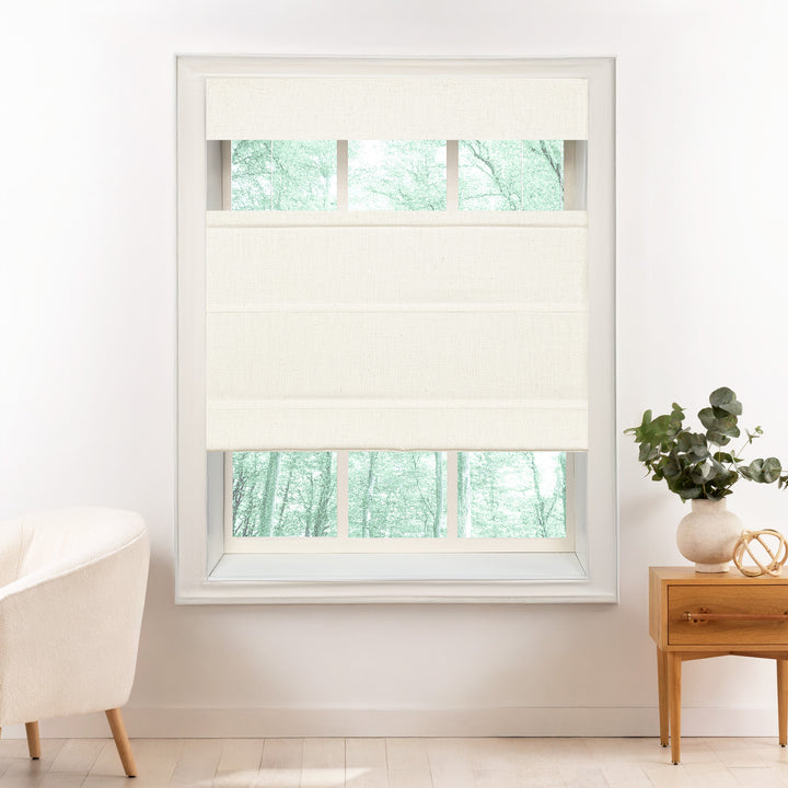 Liz Linen Herringbone Roman Shades & Blinds | Top Down Bottom Up
