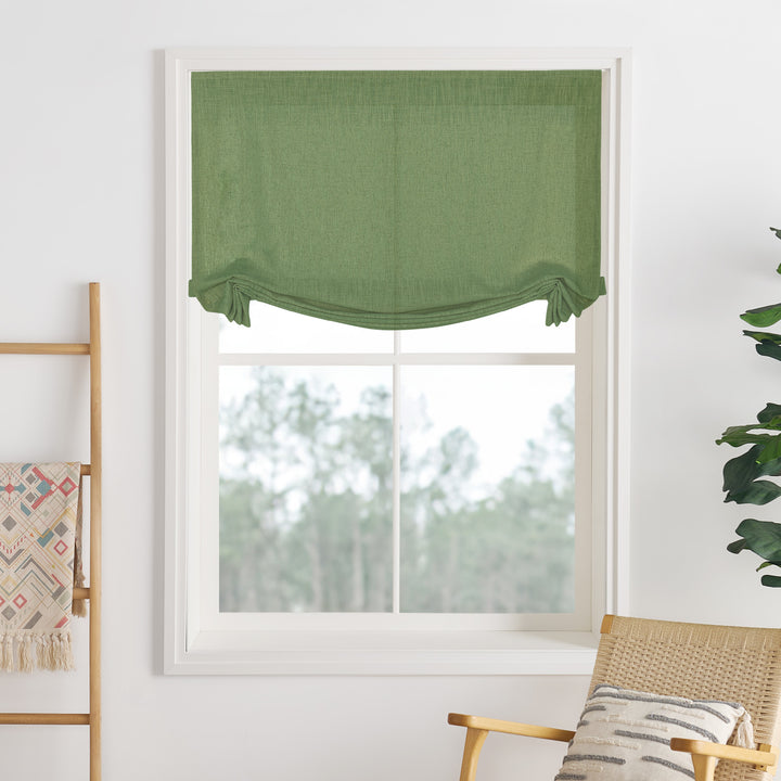 Liz Linen Herringbone Roman Shades & Blinds | Swag