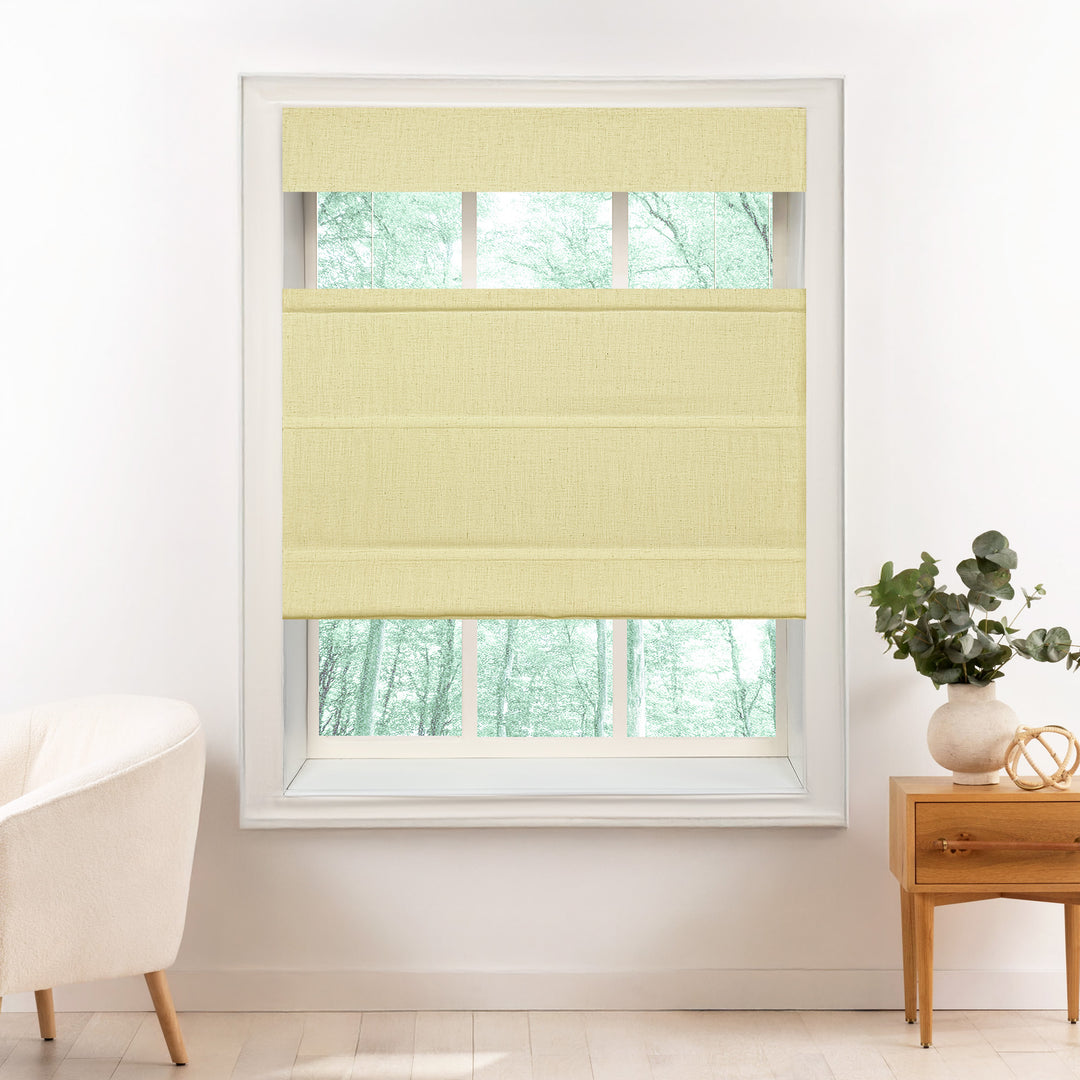 Liz Linen Herringbone Roman Shades & Blinds | Top Down Bottom Up