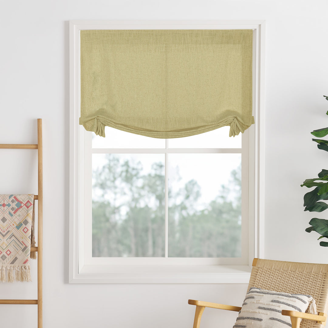 Liz Linen Herringbone Roman Shades & Blinds | Swag