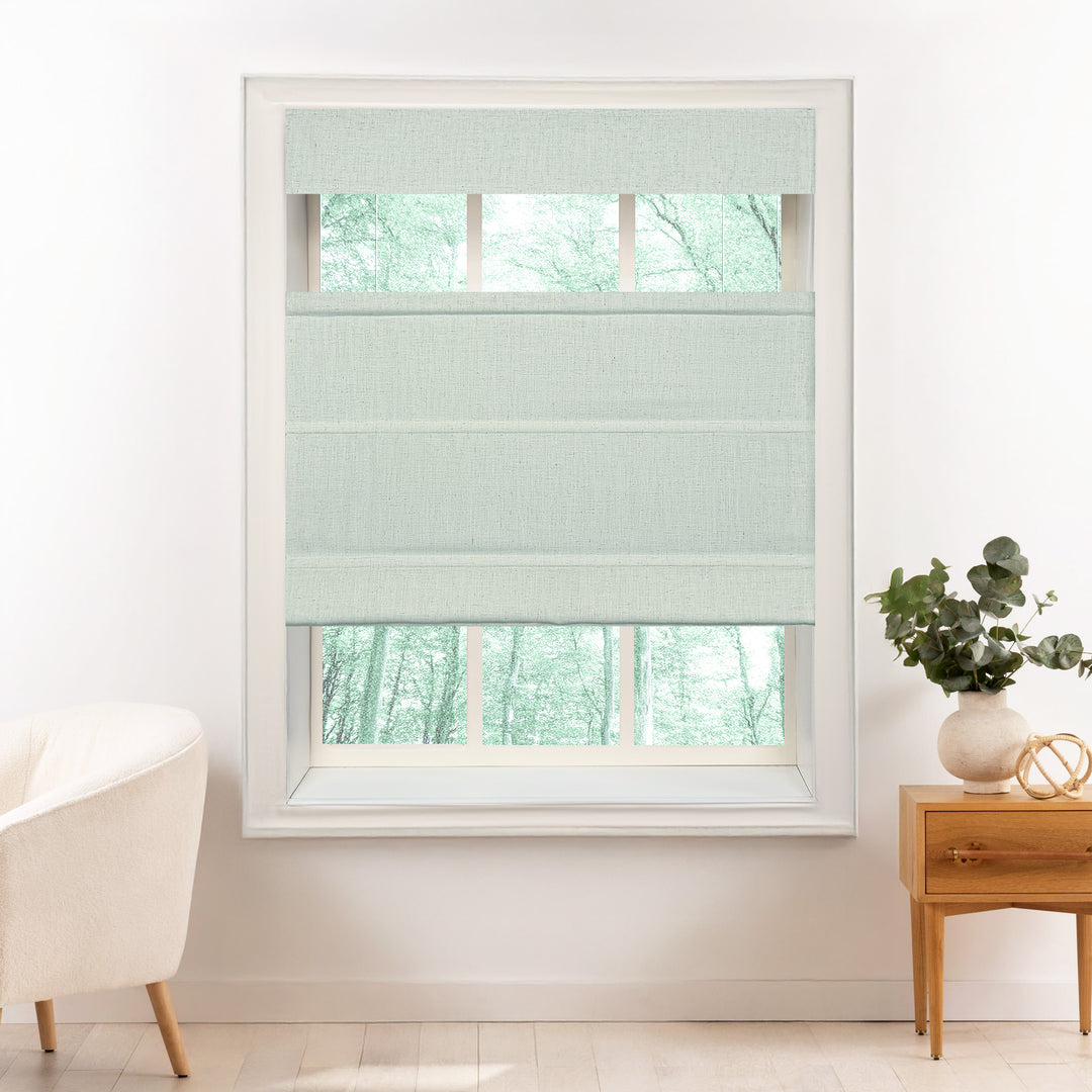 Liz Linen Herringbone Roman Shades & Blinds | Top Down Bottom Up