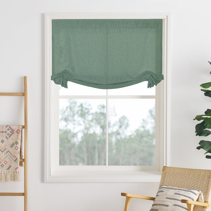 Liz Linen Herringbone Roman Shades & Blinds | Swag