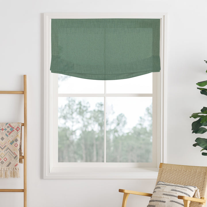Liz Linen Herringbone No-Drill Roman Shades & Blinds | Relaxed