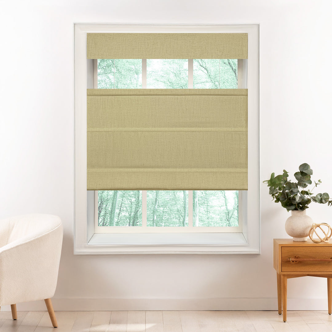 Liz Linen Herringbone Roman Shades & Blinds | Top Down Bottom Up