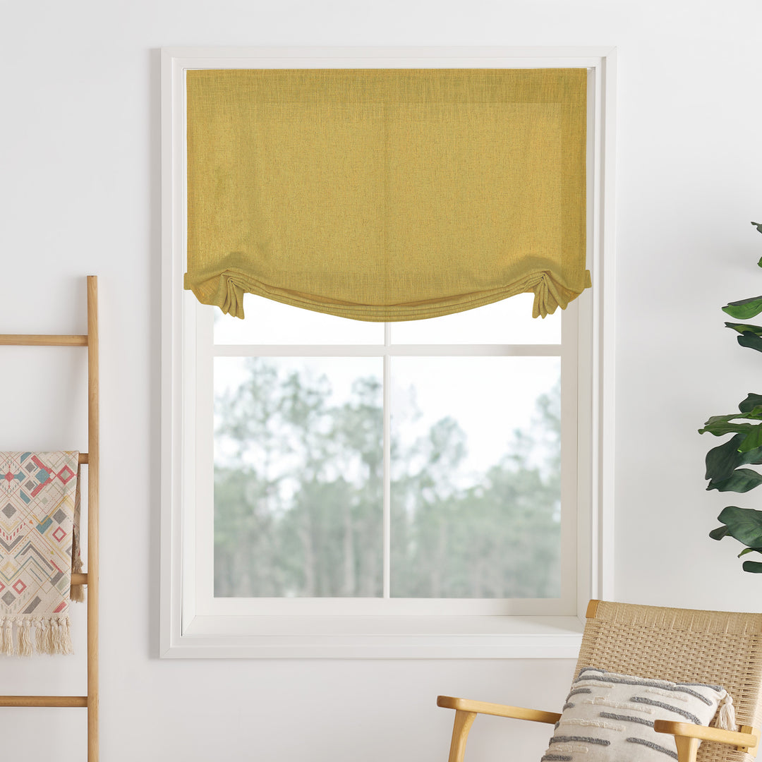 Liz Linen Herringbone No-Drill Roman Shades & Blinds | Swag