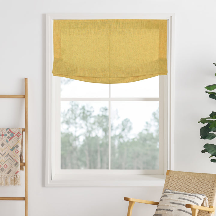 Liz Linen Herringbone No-Drill Roman Shades & Blinds | Relaxed